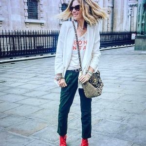 Zara Double Breasted Oversized White Blazer